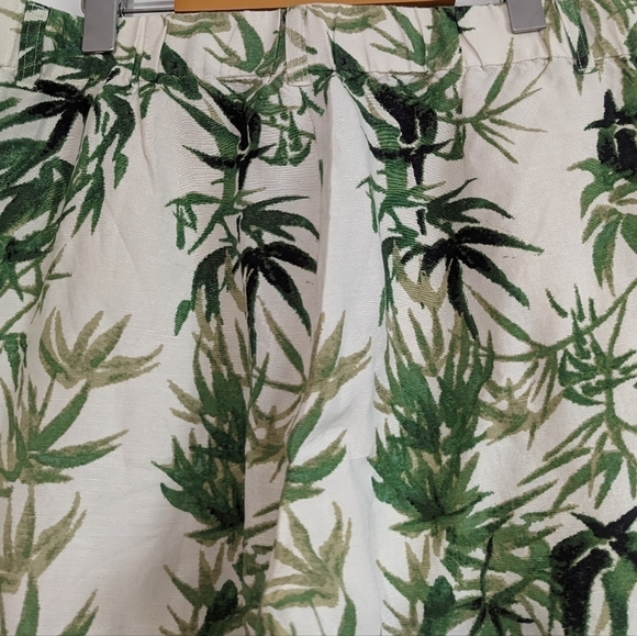 J. Jill Wide Leg Capri Linen Blend Bamboo Print Pants - Picture 5 of 12